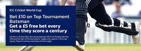william hill world cup offer|William Hill Offer: Cricket World Cup Top Batsmen.